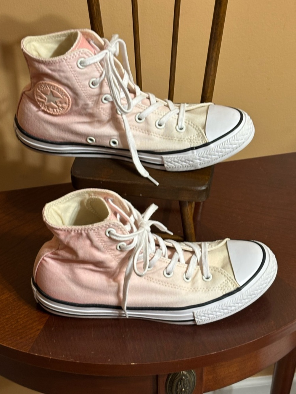 Converse High Top Sneakers in Pink and White Ombre